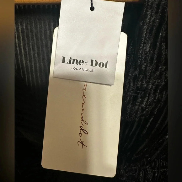 Velvet Striped burnout sheer black Michelle blouse top by line & dot size M - Picture 10 of 15